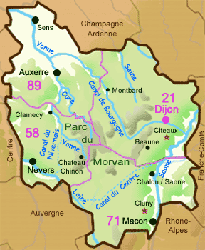 Carte de la Bourgogne