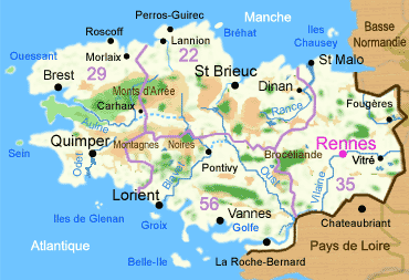 Carte de la Bretagne