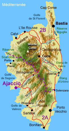 Carte d'île de Corse