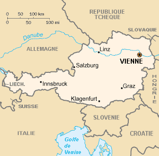 Carte de la république fédérale d'Autriche