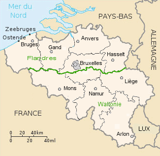 Carte de la Belgique