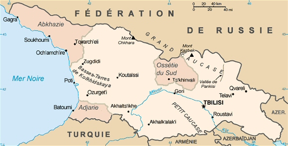 Carte de la rpublique de Gorgie