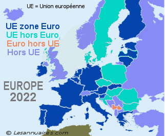 Carte de l'Union Européenne en 2012