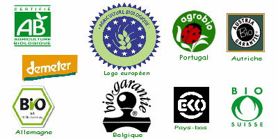 diffrents logos europens pour les produits biologiques