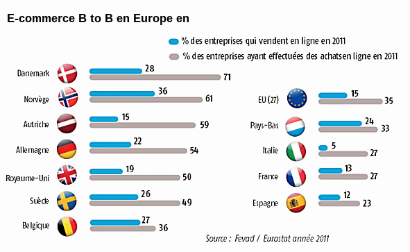 Statistiques sur l'utilisation d'Internet par les entreprises en Europe.